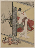 Courtesan and Sleeping Attendant by Suzuki Harunobu (Japanese, 1724–1770) - Classic Painting canvas print