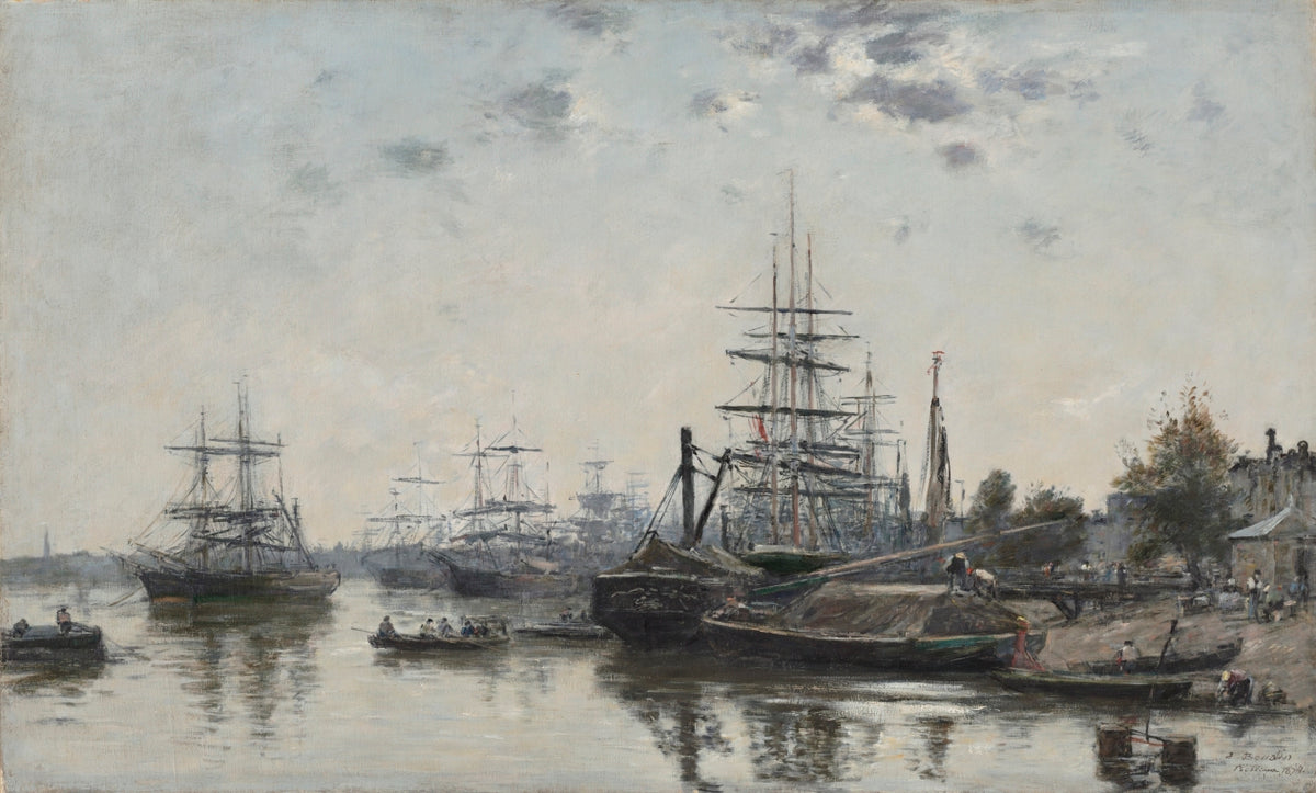View of Bordeaux, from the Quai des Chartrons by Eugène Boudin (French, 1824–1898) - Classic Art canvas print
