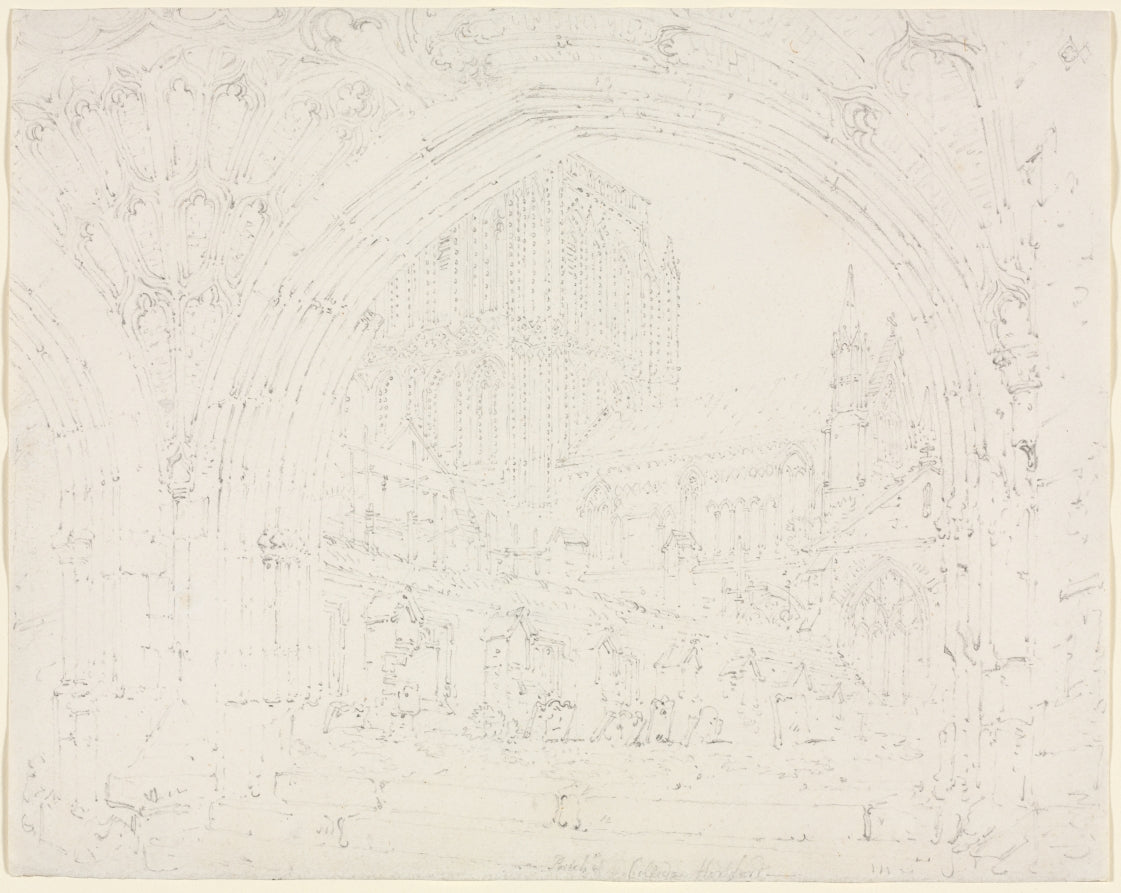 Hereford Cathedral by Joseph Mallord William Turner (British, 1775–1851) - Classic Painting canvas print