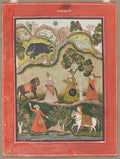 Kanhara Ragini Song of Inspiration to Krishna for Killing the Elephant Demon, from the Ragamala Series by  - Classic Art canvas print