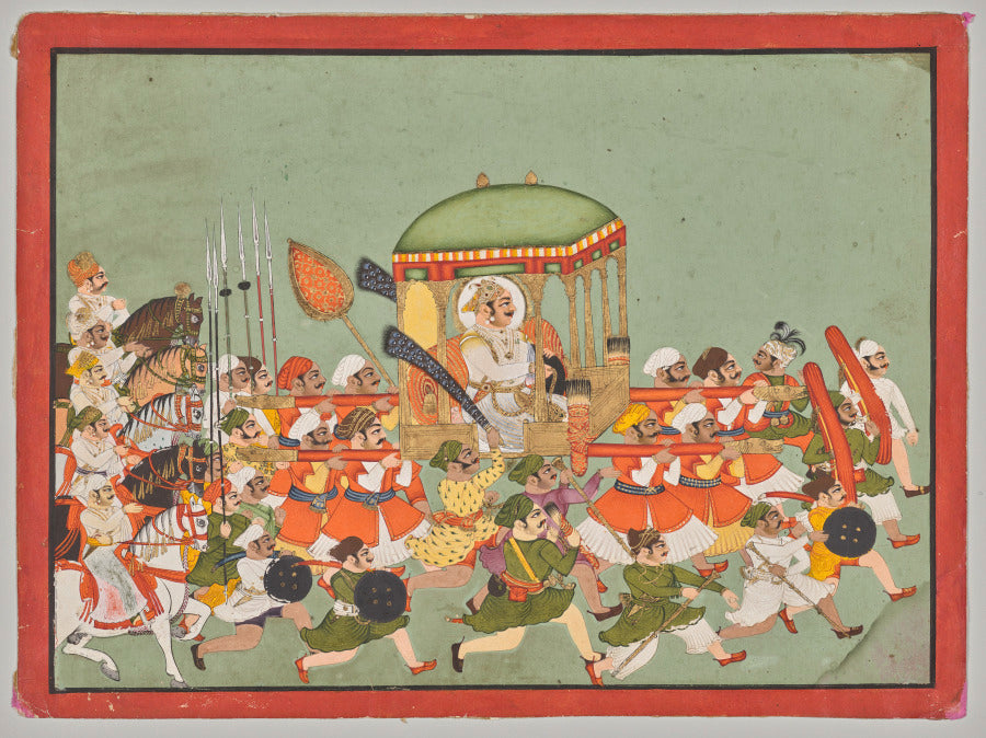 Maharao Chattar Sal reigned 175864 of Kota in a Palanquin by  - Classic Art canvas print