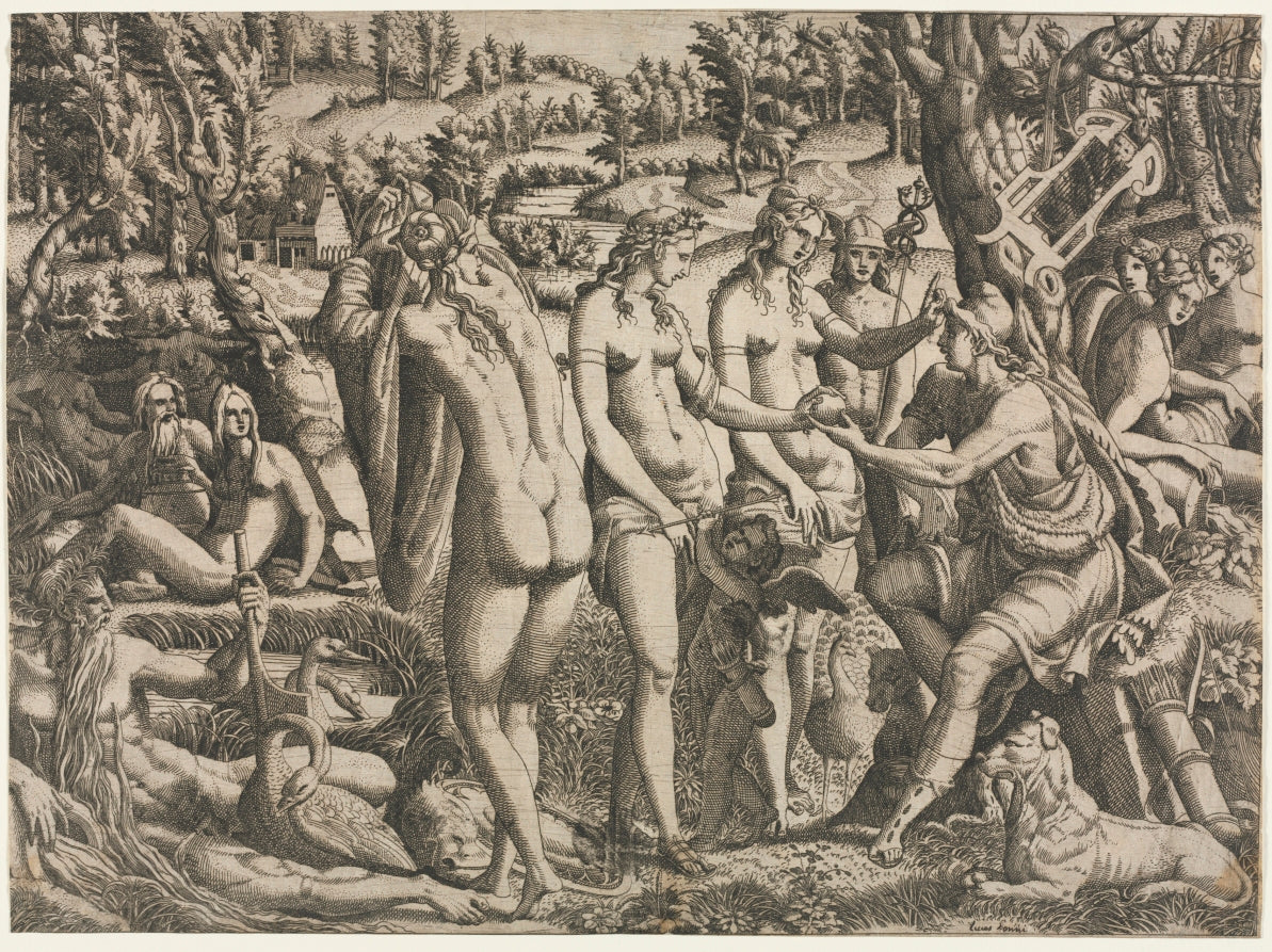 The Judgment of Paris by Jean Mignon (French, active c. 1535–55) - Classic Painting canvas print