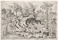 Landscape with Putti by Léon Davent (French) - Classic Painting canvas print