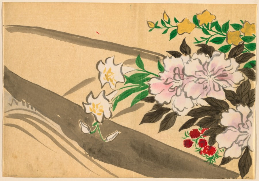 Flowers of a Hundred Worlds Momoyogusa Flower boat Hanabune by Kamisaka Sekka (Japanese, 1866–1942) - Classic Painting canvas print