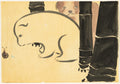 Flowers of a Hundred Worlds Momoyogusa Puppies Enokoro by Kamisaka Sekka (Japanese, 1866–1942) - Classic Painting canvas print