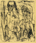 Couple in Room, Nude Man with Woman by Ernst Ludwig Kirchner (German, 1880–1938) - Classic Painting canvas print