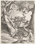 Elijah in the Wilderness Fed by Ravens by Jan Saenredam (Dutch, 1565–1607) - Classic Painting canvas print