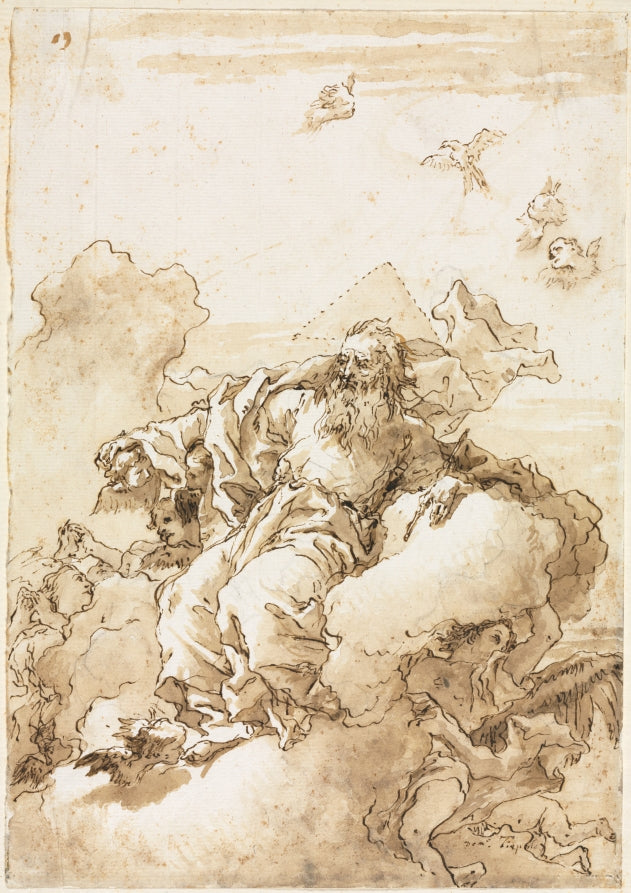 God the Father with Symbol of the Trinity by Giovanni Domenico Tiepolo (Italian, 1727–1804) - Classic Painting canvas print
