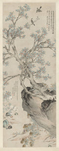 Yellow Chrysanthemums and Red Osmanthus in the Style of Wang Yuan by Shen Zhou (Chinese, 1427–1509) - Classic Art canvas print