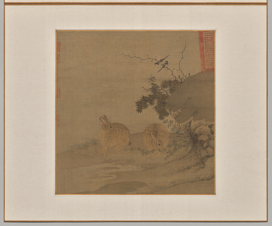Magpies and Wild Rabbits by Li Yong (Chinese, active 1200s) - Classic Art canvas print