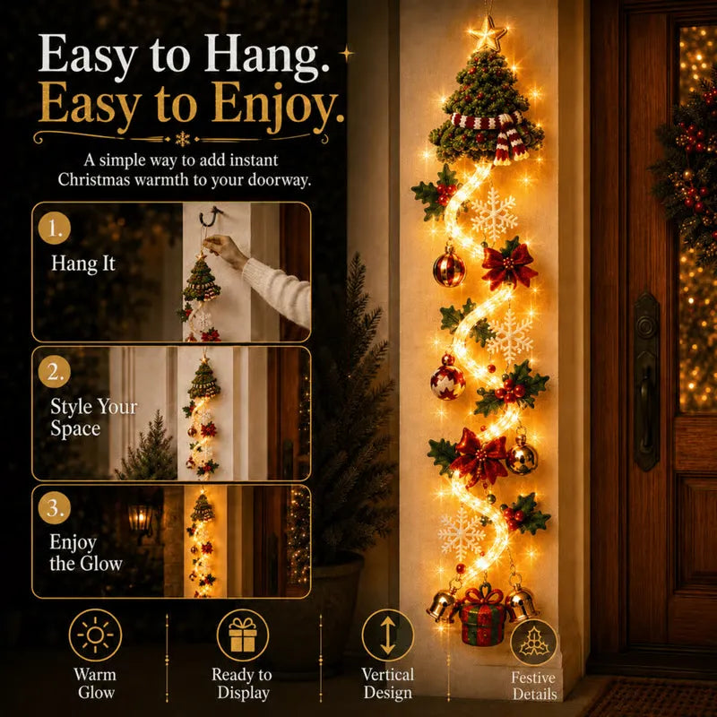 ⏳ Last day! 49% OFF – 🎅MerryCascade Glowing Christmas Door Hanger