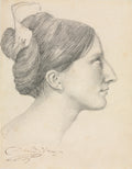 Head of a Woman in Profile George Sand by Pierre-Jean David d'Angers (French, 1788–1856) - Classic Painting canvas print