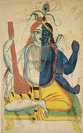 Hari-Hara recto, from a Kalighat album by  - Classic Art canvas print