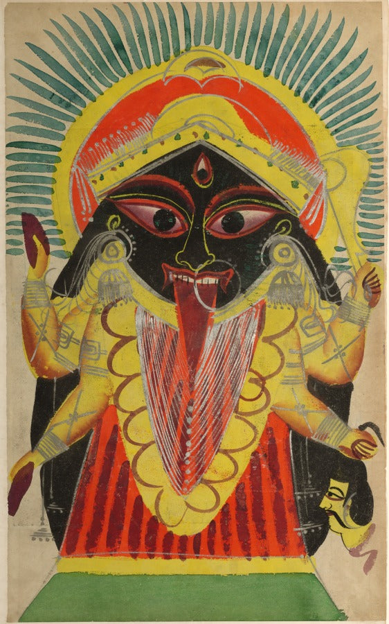 The Goddess Kali recto, from a Kalighat album by  - Classic Art canvas print