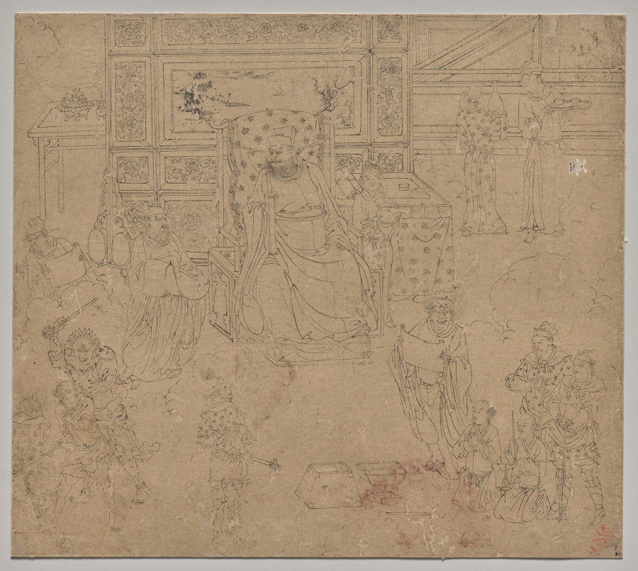 Album of Daoist and Buddhist Themes Kings of Hells Leaf 34 by  - Classic Art canvas print