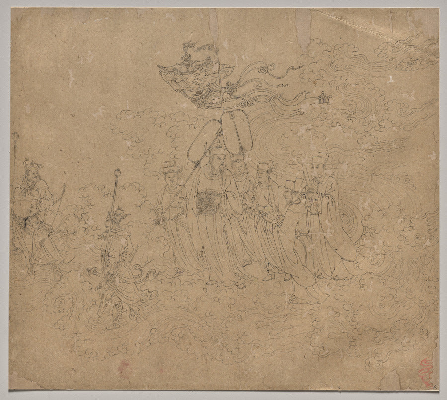 Album of Daoist and Buddhist Themes Procession of Daoist Deities Leaf 6 by  - Classic Art canvas print