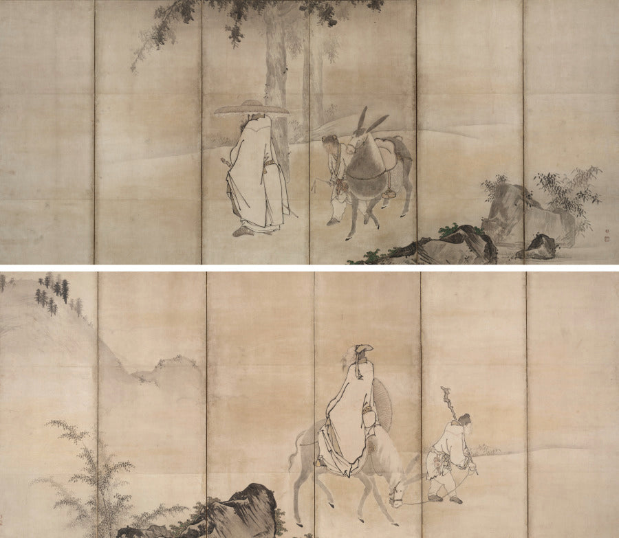 Su Shi So Shoku and Pan Lang Han R by Unkoku Tōgan (Japanese, 1547–1618) - Classic Art canvas print
