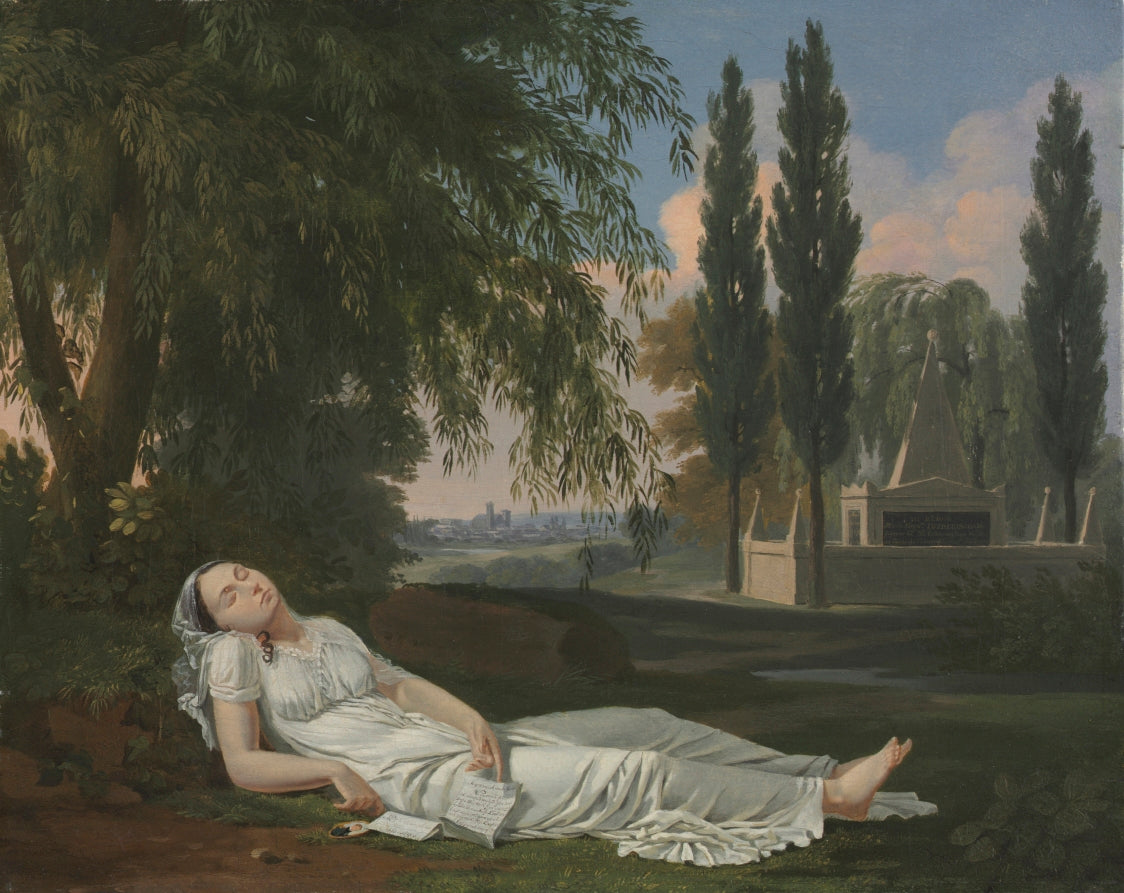 Woman Sleeping in a Landscape with a Letter by Bernard Gaillot (French, 1780–1847) - Classic Art canvas print