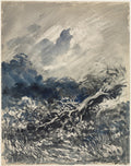 The Oak Tree and the Reed by Charles François Daubigny (French, 1817–1878) - Classic Painting canvas print