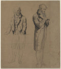 Two Standing Figures Study for A Game of Billiards by Louis Léopold Boilly (French, 1761–1845) - Classic Painting canvas print