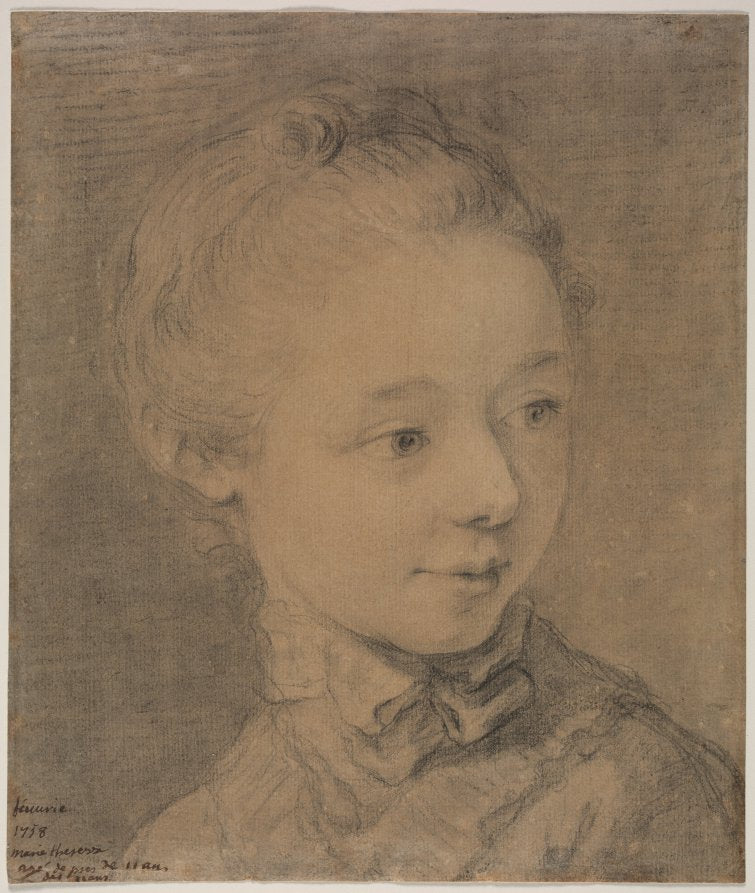 Head of a Young Girl Turning toward the Right by François Hubert Drouais (French, 1727–1775) - Classic Painting canvas print