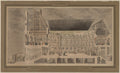 Cross Section of the Htel de Ville Seen in Perspective Showing the Decoration and Illumination of the Courtyard and Rooms Created on the Occasion of the Ball Given the Night of August 30 and 31, 1739 by Jacques-François Blondel (French, 1705–1744) - Classic Painting canvas print