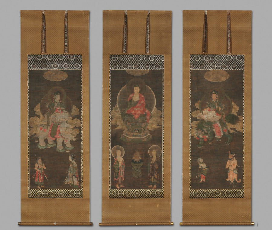 Shakyamuni Triad Buddha Attended by Manjushri and Samantabhadra by  - Classic Art canvas print