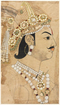 Portrait of Maharaja Pratap Singh 17641803 by Sahib Ram (Indian, active 1745–1803) - Classic Art canvas print