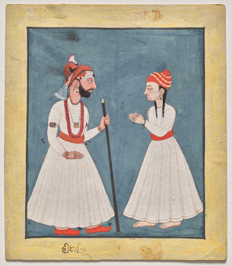 Shamsher Sen of Mandi with a youth by  - Classic Art canvas print