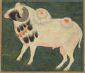 A royal ram with a gold chain by  - Classic Art canvas print