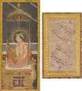 Posthumous portrait of Emperor Jahangir under a canopy recto Calligraphy verso by  - Classic Art canvas print