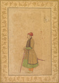Portrait of Raja Ram Singh of Amber r. 1667-1688 with a Deccan Sword recto by  - Classic Art canvas print