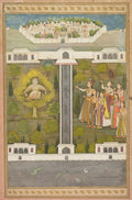 Mahliqa, Daughter of the Emperor of China, Pointing at the Bird-Man Khwaja Mubarak A Leaf from a Poetical Romance Relating to Shah Alam I recto by  - Classic Art canvas print