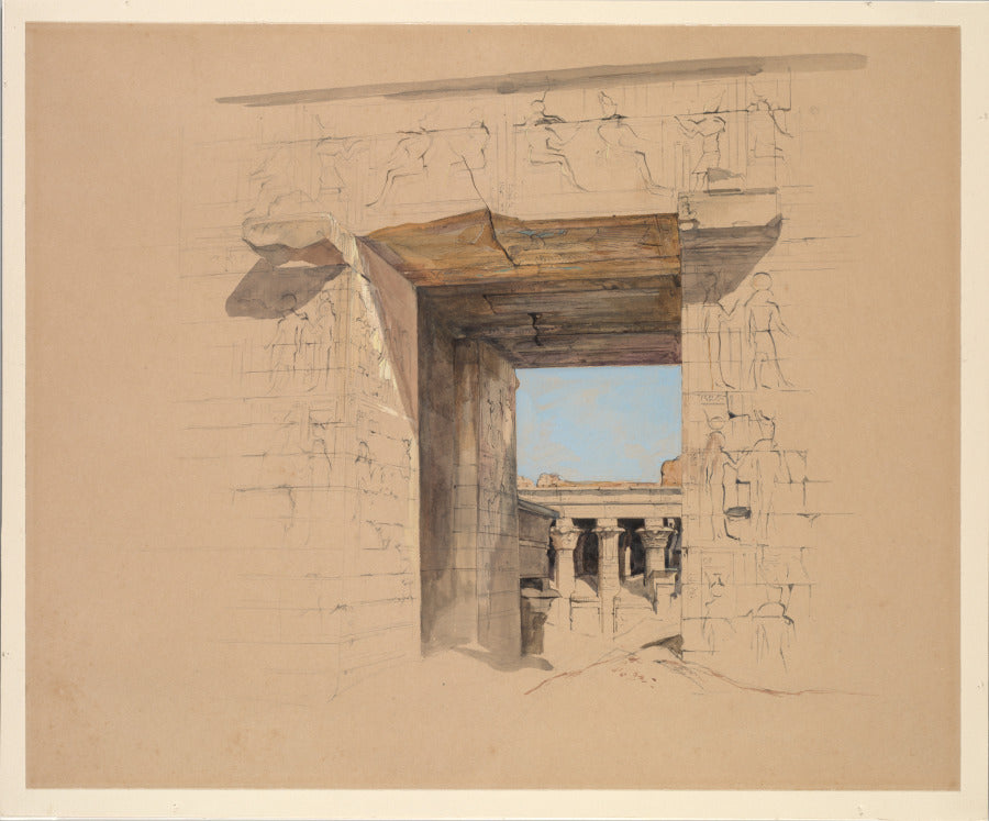 The Temple of Edfu The Door of the Pylon by John Frederick Lewis (British, 1805–1876) - Classic Painting canvas print