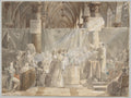 A Christening in Revolutionary France by Jean-Baptiste Mallet (French, 1759–1835) - Classic Painting canvas print