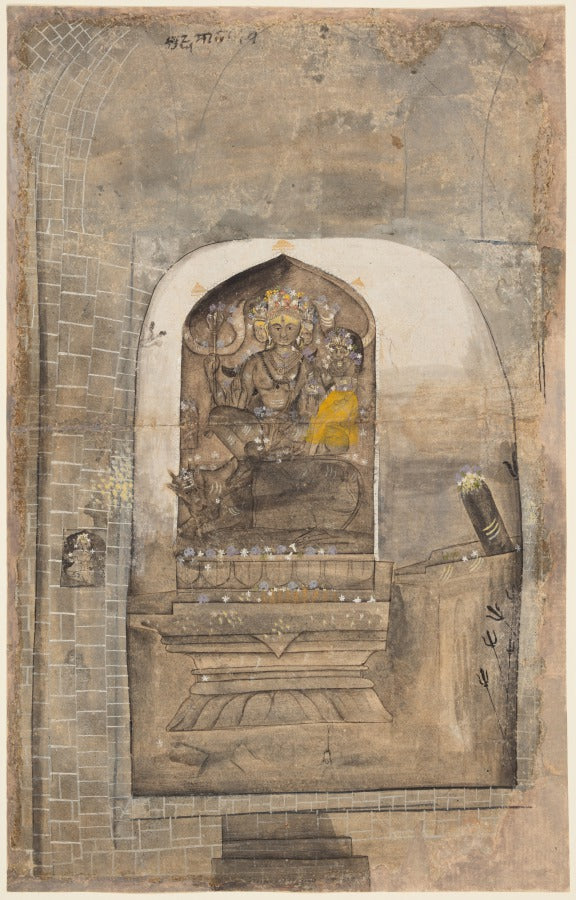 Stone sculptures in a Shiva temple by  - Classic Art canvas print