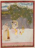 Maharana Sangram Singh II r. 171034 Worshipping a Linga Under a Banyan Tree by  - Classic Art canvas print