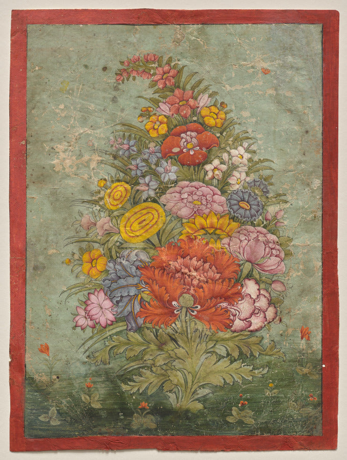 Still Life Bouquet of Flowers Emerging from the Grass by  - Classic Art canvas print