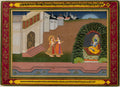 Radhas Confidante Brings Her to Krishna, based on poetry of Bihari Indian, 15951663 by  - Classic Art canvas print