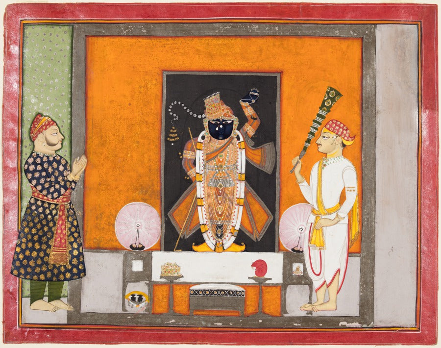 Maharao Ram Singh II of Kota r. 182866 Worships Brij Nathji as the Bridegroom by  - Classic Art canvas print