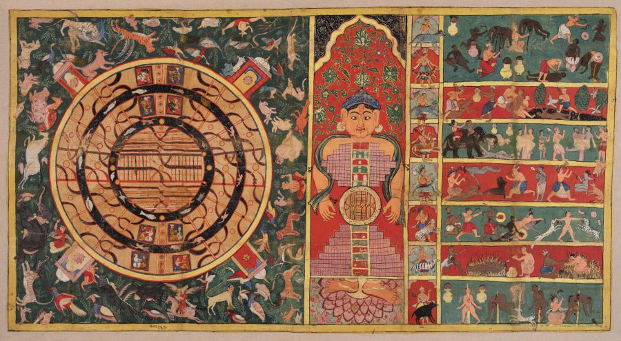 Diagrams of the Universe The Two-and-a-Half Continents, the Universe in the Shape of a Person, and the Seven Levels of Hell by  - Classic Art canvas print