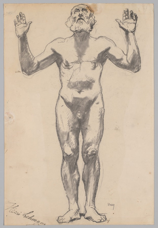 Nude Study of an Old Man by Henri Lehmann (French, 1814–1882) - Classic Painting canvas print