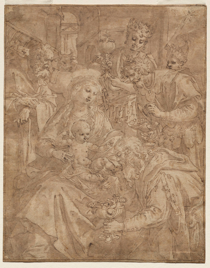 Adoration of the Magi by Maarten de Vos (Flemish, 1532–1603) - Classic Art canvas print