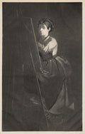 Young Woman at an Easel by Henri Charles Guérard (French, 1846–1897) - Classic Painting canvas print
