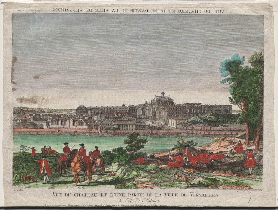 Vue du Chateau et d'une Partie de la Ville de Versailles by Balthasar Friedrich Leizelt (German, 1710–1820) - Classic Painting canvas print