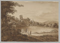 Landscape with Tharandt Castle Ruins by Adrian Zingg (Swiss, 1734–1816) - Classic Painting canvas print