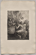 Meditation by Nicolas-François Chifflart (French, 1825–1901) - Classic Painting canvas print