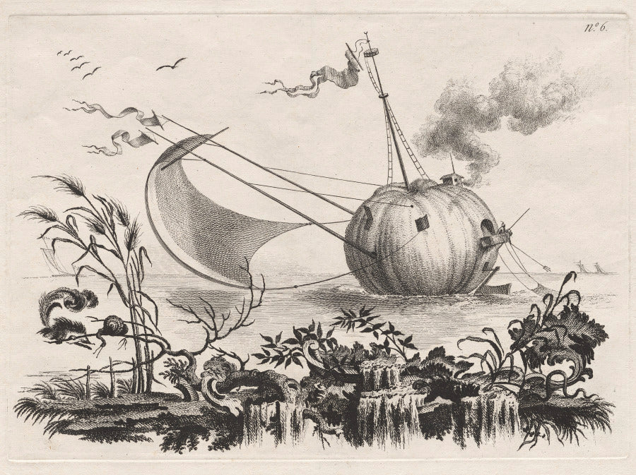 A Pumpkin Used as a Fishing Boat by Filippo Morghen (Italian, 1730–after 1807) - Classic Painting canvas print