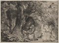 St. Francis Beneath a Tree Praying by Rembrandt van Rijn (Dutch, 1606–1669) - Classic Painting canvas print