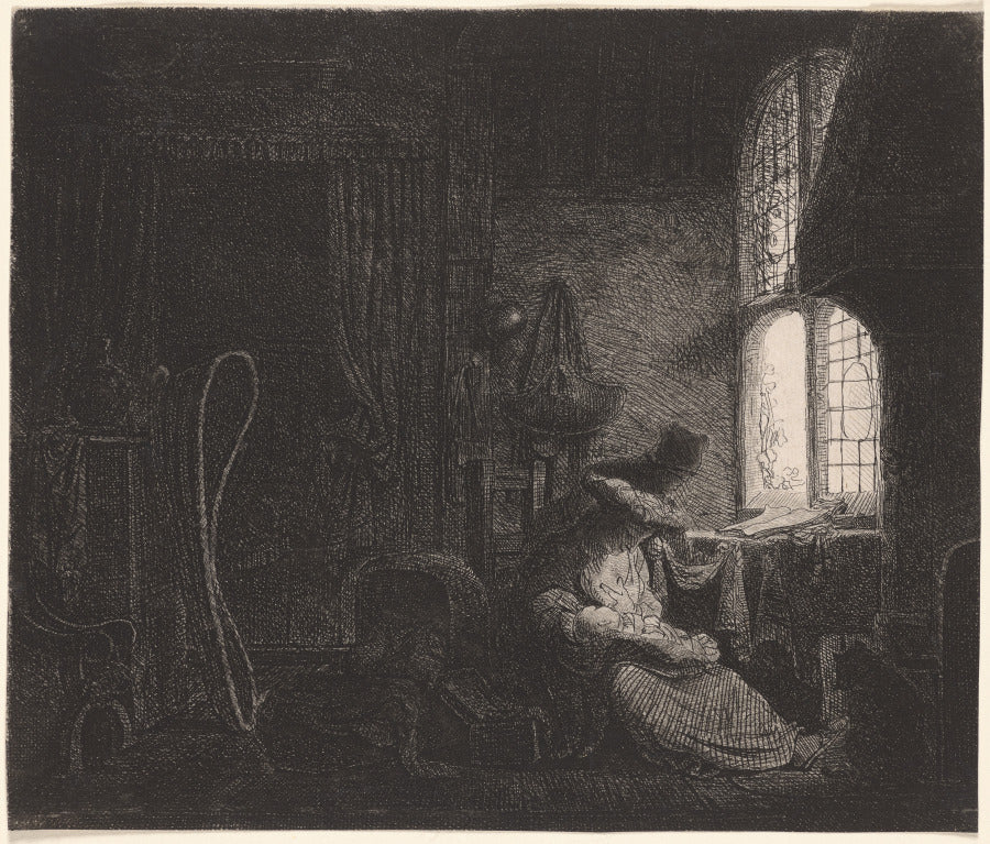 The Holy Family in an Interior by Ferdinand Bol (Dutch, 1616–1680) - Classic Painting canvas print